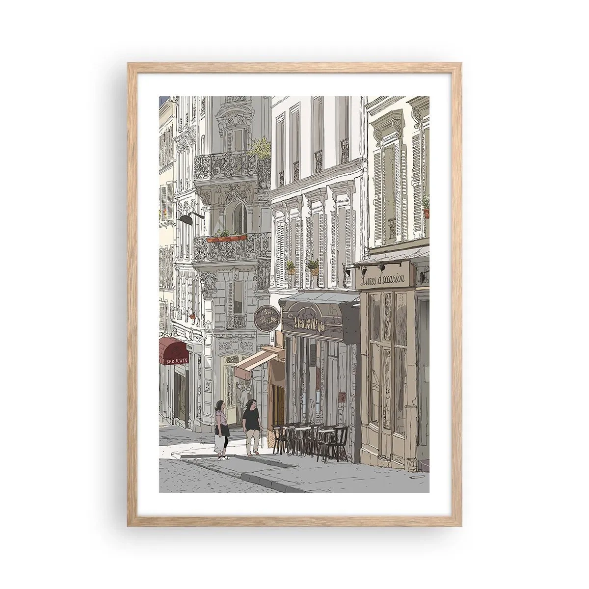 Affiche dans un chêne clair - Poster - Joie de la ville - 50x70 cm