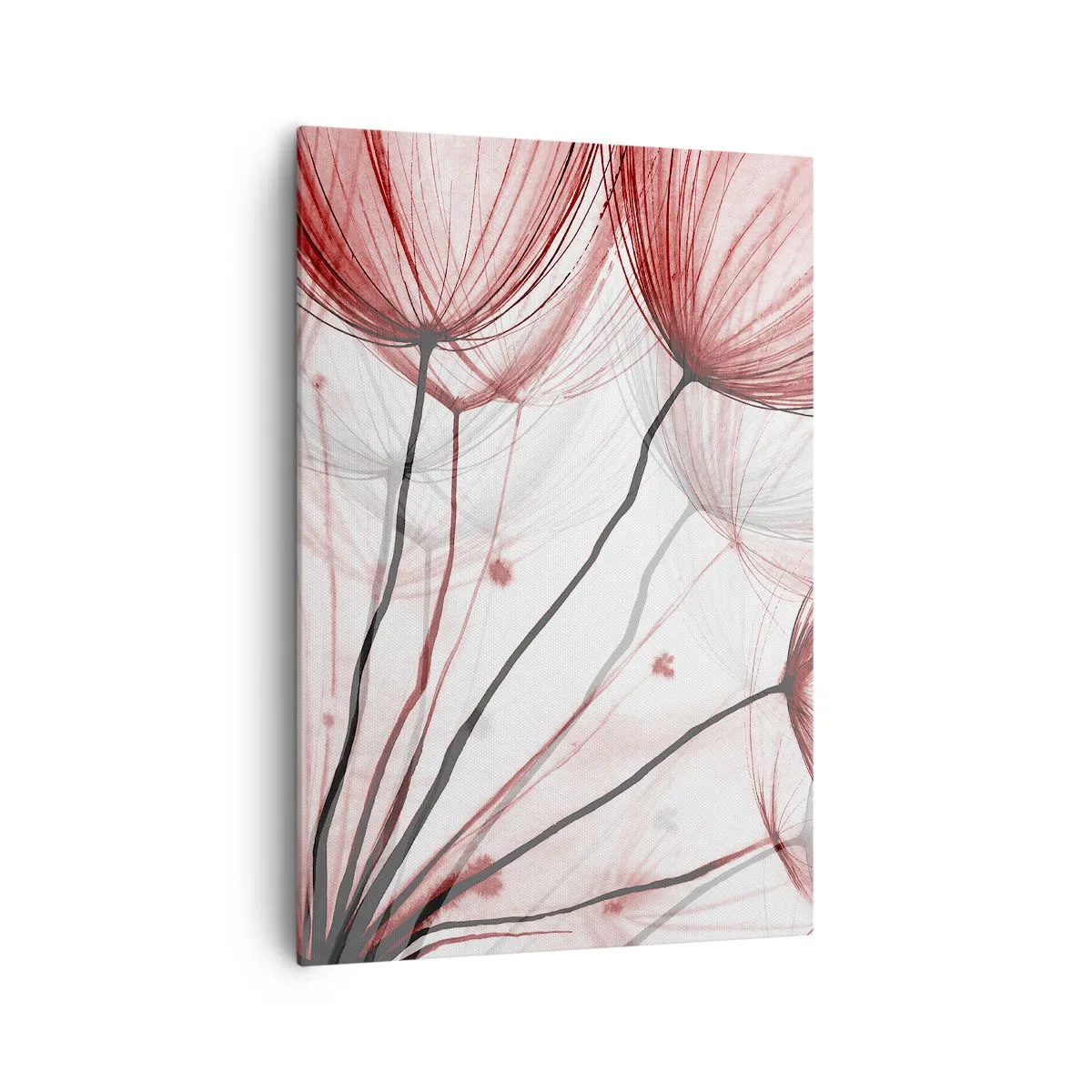 Impression sur toile - Image sur toile - Fleurs délicates dans des tons de rouge sur fond clair - 70x100cm - Avant le départ - Décoration murale moderne pour le salon et la chambre ARTTOR