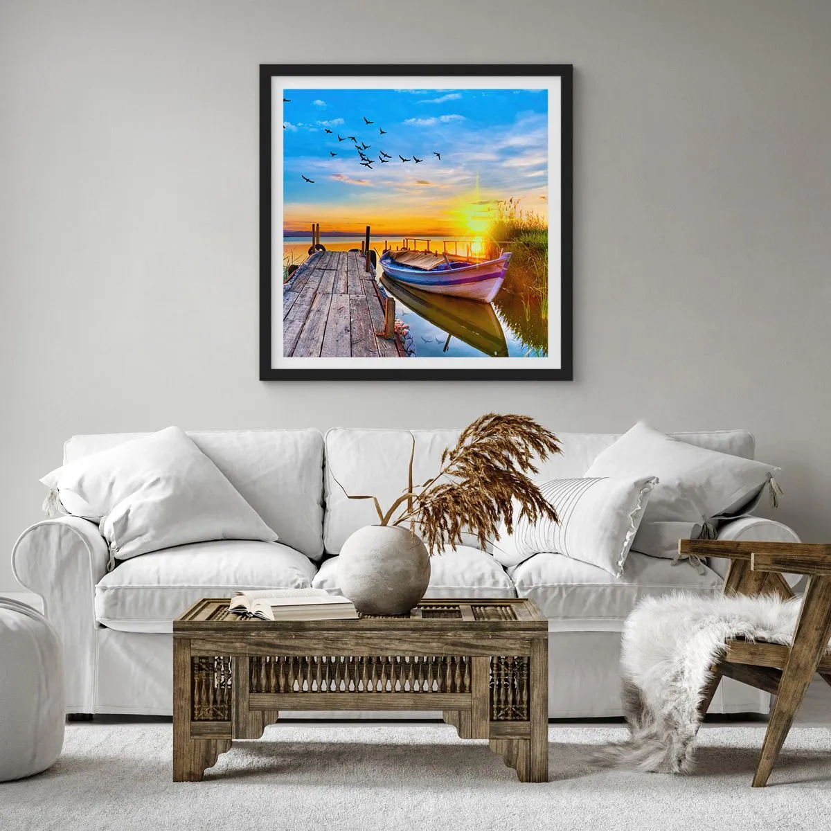 Affiche dans un cadre noir - Poster - Au revoir, à demain - 40x40 cm