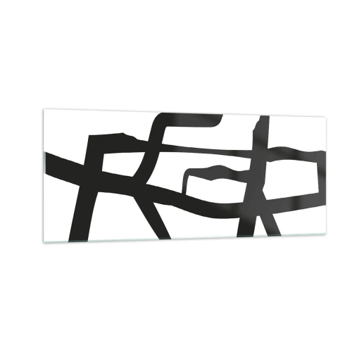 Impression sur verre - Image sur verre - Conception noir et blanc - 100x40 cm