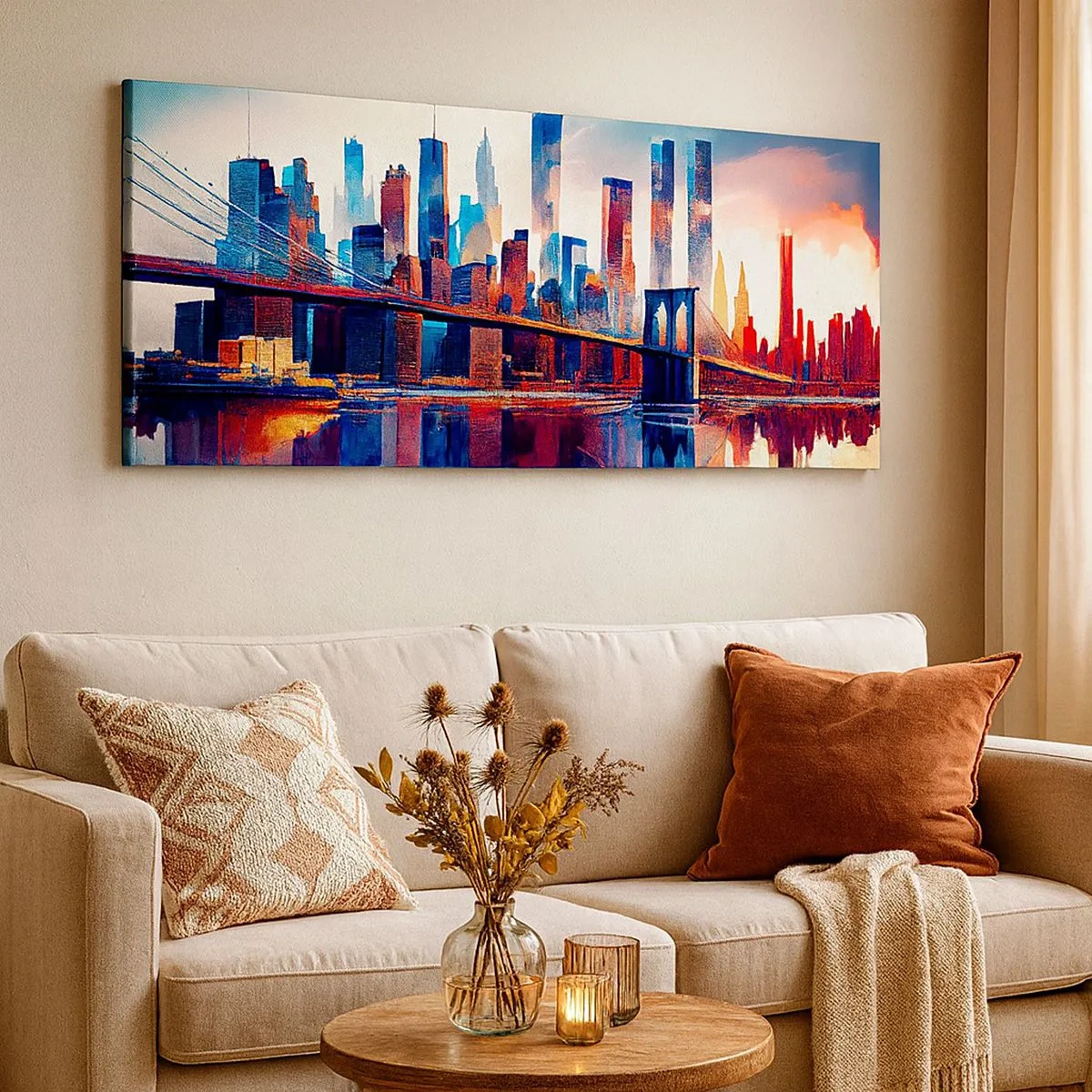 Impression sur toile - Image sur toile - New York onirique - 100x40 cm