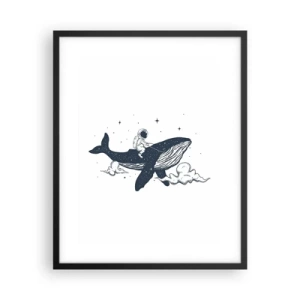 Affiche dans un cadre noir - Poster - Aventure spatiale - 40x50 cm