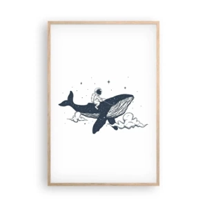 Affiche dans un chêne clair - Poster - Aventure spatiale - 61x91 cm