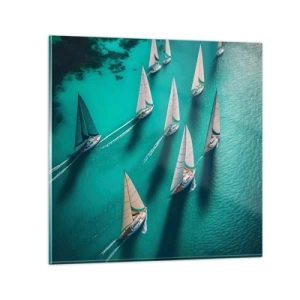 Impression sur verre - Image sur verre - Dans une compétition avec le vent - 30x30 cm