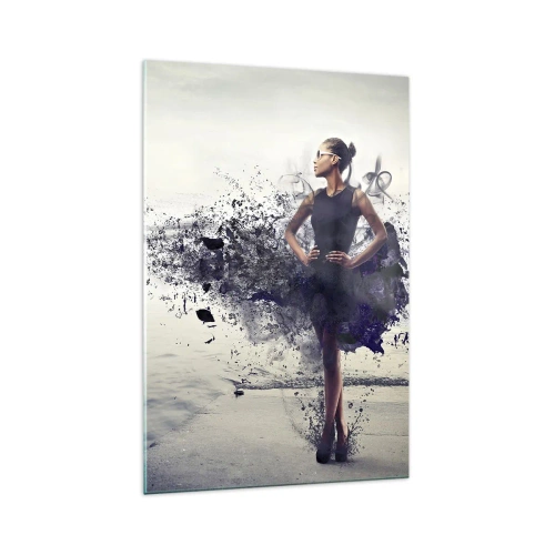 Impression sur verre - Image sur verre - Une femme dans une composition artistique sur fond d'eau - 70x100cm - Vénus africaine - Décoration murale moderne pour le salon et la chambre ARTTOR