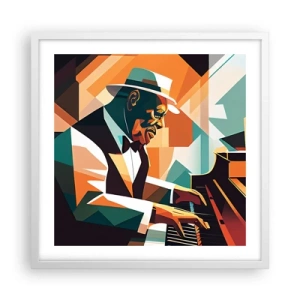Affiche dans un cadre blanc - Poster - C’est tout le jazz - 50x50 cm