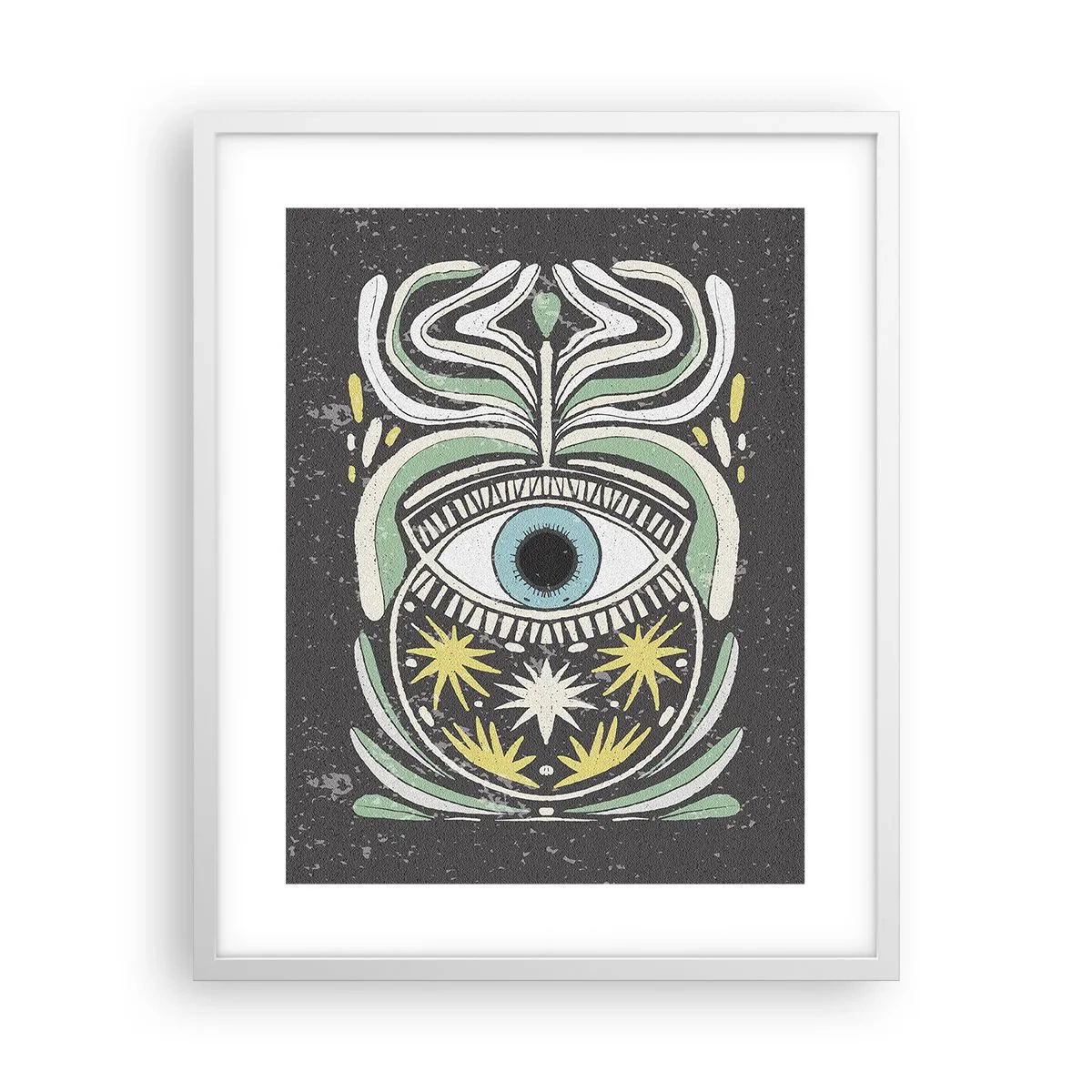 Affiche dans un cadre blanc - Poster - Rituels tribaux - 40x50 cm