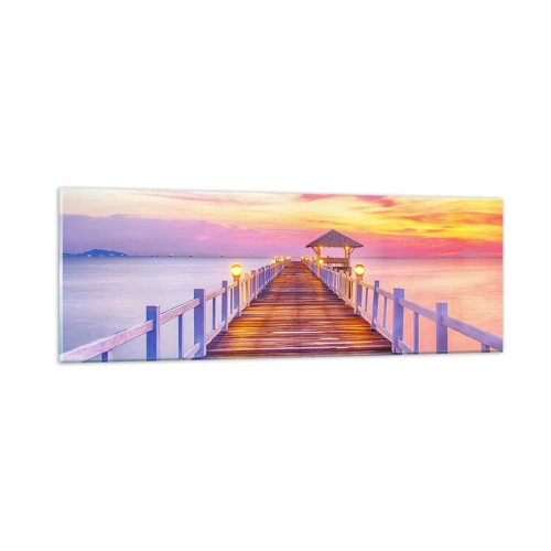 Impression sur verre - Image sur verre - Le silence lilas-doré du soir - 90x30 cm