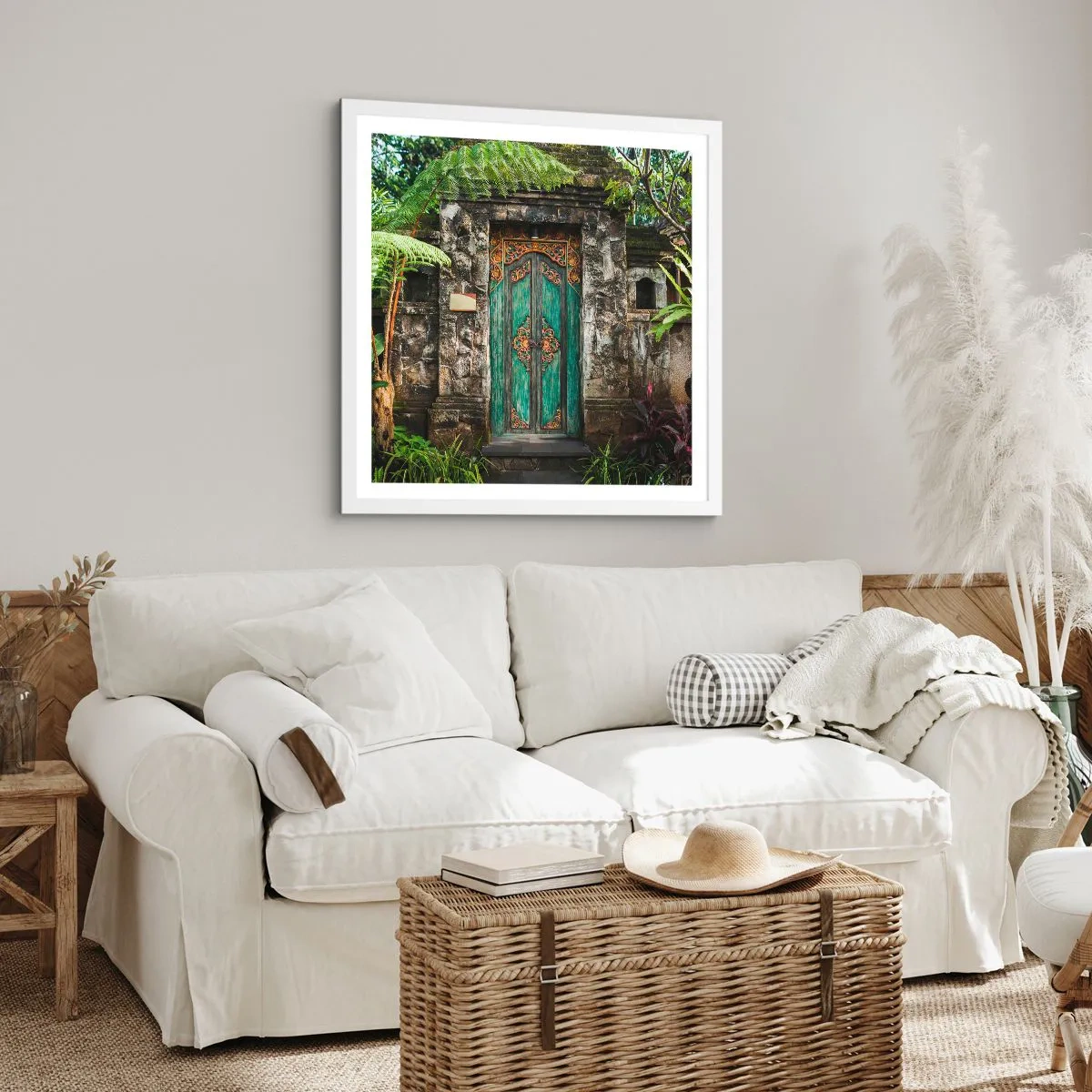 Affiche dans un cadre blanc - Poster - Porte vers un monde exotique - 40x40 cm