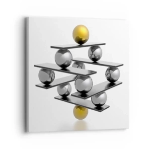 Impression sur toile - Image sur toile - Balance d'or et d'argent - 30x30 cm