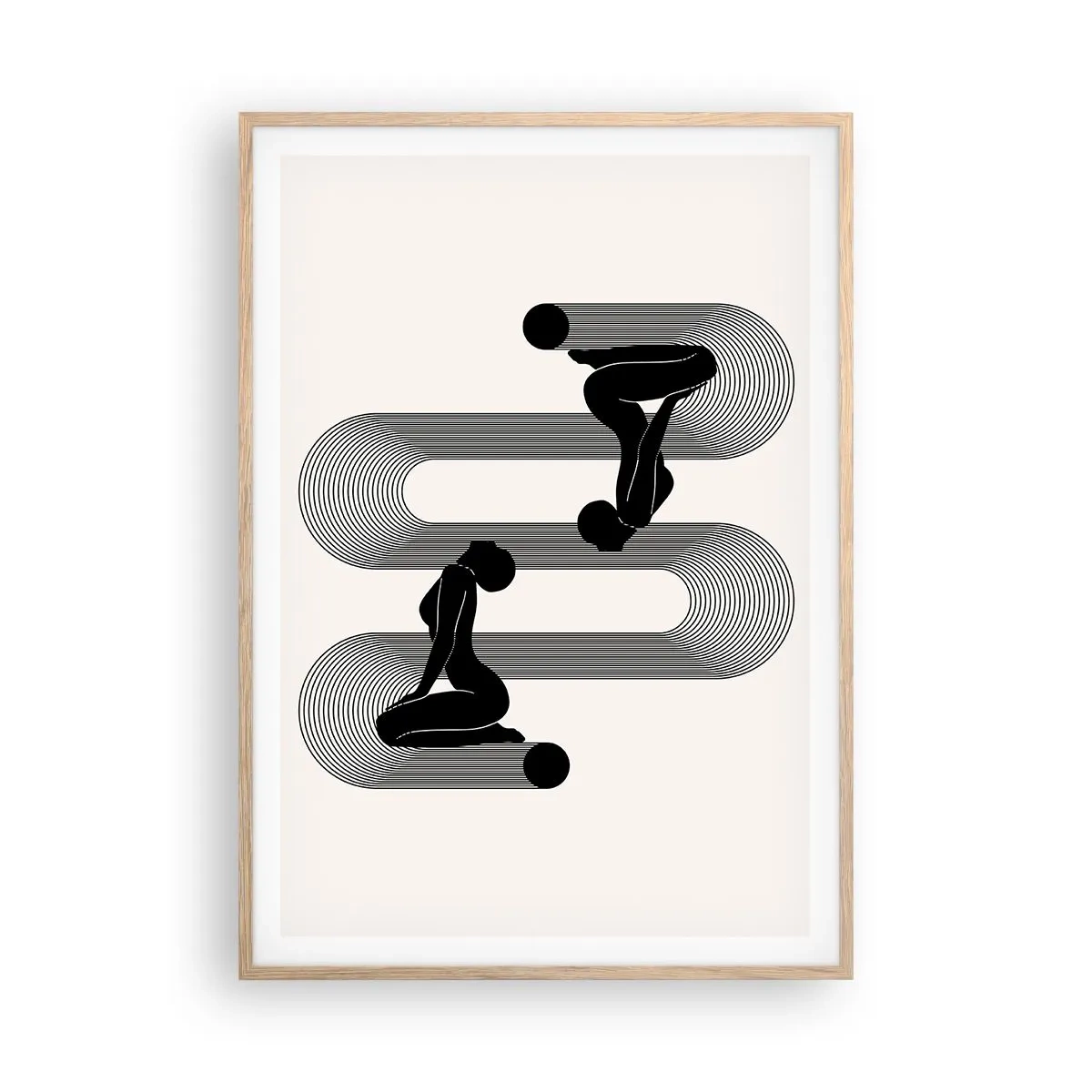Affiche dans un chêne clair - Poster - Symétrie sensuelle - 70x100 cm