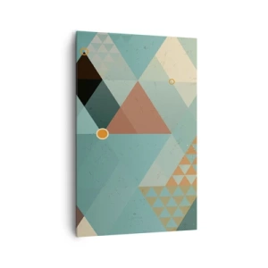 Impression sur toile - Image sur toile - Motifs géométriques dans les tons turquoise et marron - 80x120cm - Unité de la multiplicité, multiplicité de l'unité - Décoration murale moderne pour le salon et la chambre ARTTOR
