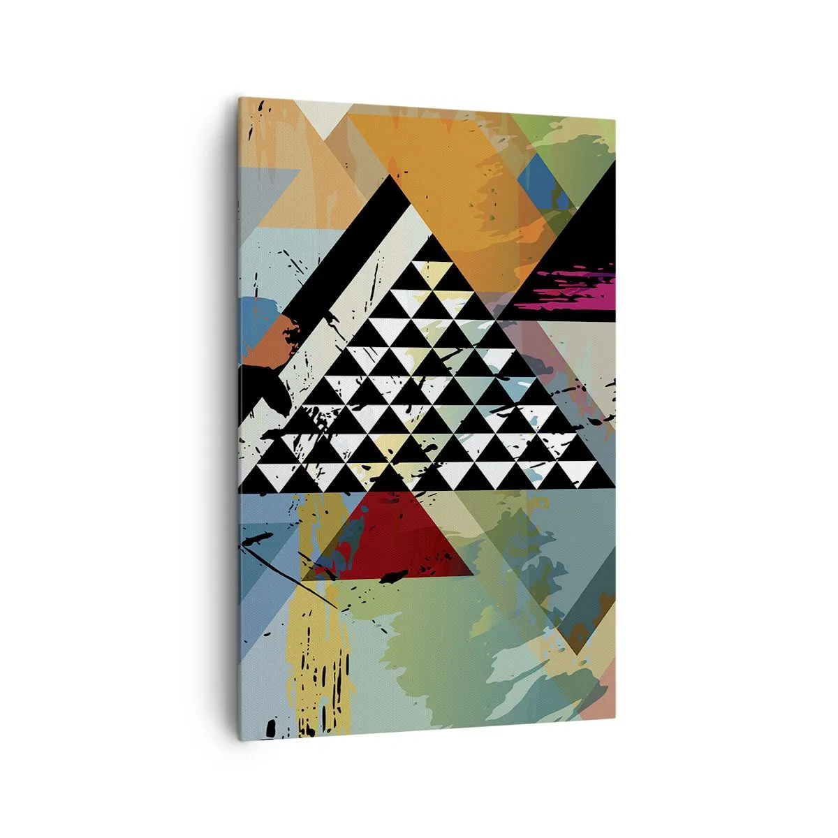 Impression sur toile - Image sur toile - Une composition abstraite de formes géométriques et de couleurs. - 80x120cm - Comme c'est facile - Décoration murale moderne pour le salon et la chambre ARTTOR