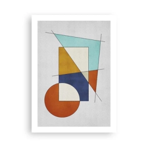 Affiche - Poster - Abstraction géométrique avec des figures et des lignes colorées - 50x70cm - Abstraction : plaisir moderniste - Décoration murale moderne pour le salon et la chambre ARTTOR