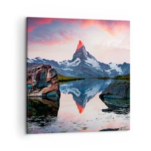Impression sur toile - Image sur toile - Le coeur des montagnes est chaud - 50x50 cm
