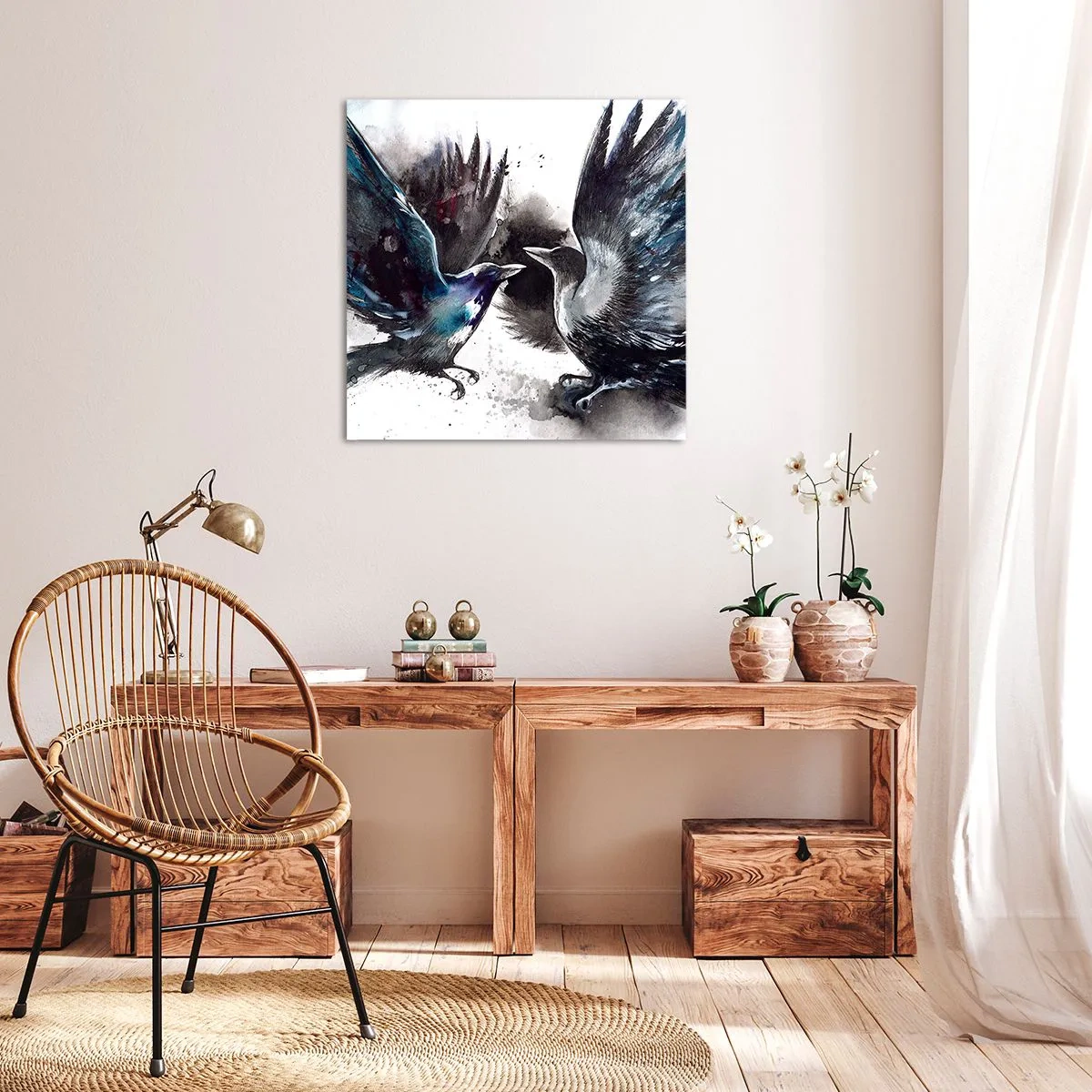 Impression sur toile - Image sur toile - Le corbeau des corbeaux - 60x60 cm