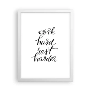 Affiche dans un cadre blanc - Poster - Équilibre de vie - 30x40 cm