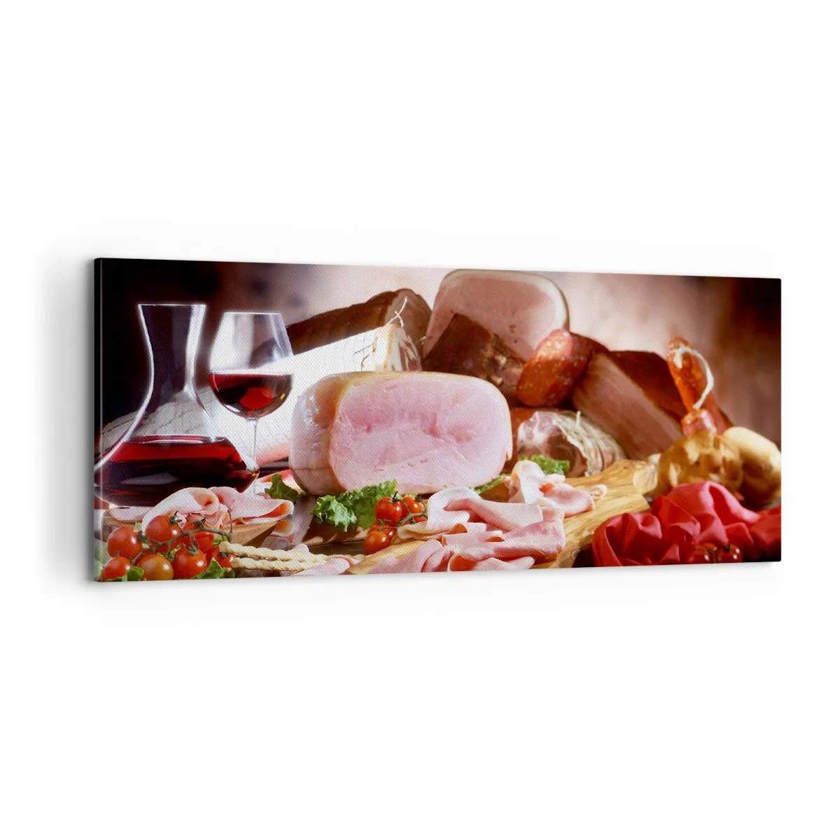 Impression sur toile - Image sur toile - Un rêve culinaire avec une carafe - 100x40 cm
