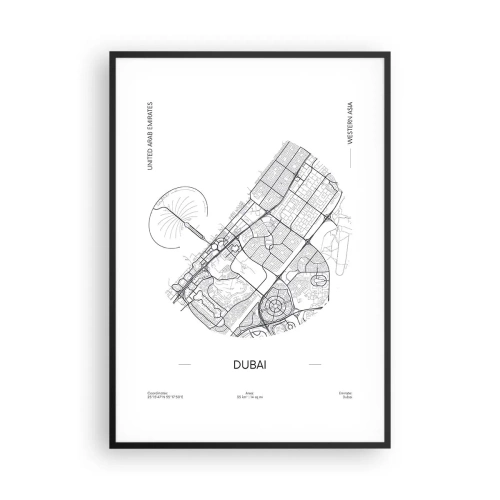 Affiche dans un cadre noir - Poster - Anatomie de Dubaï - 70x100 cm