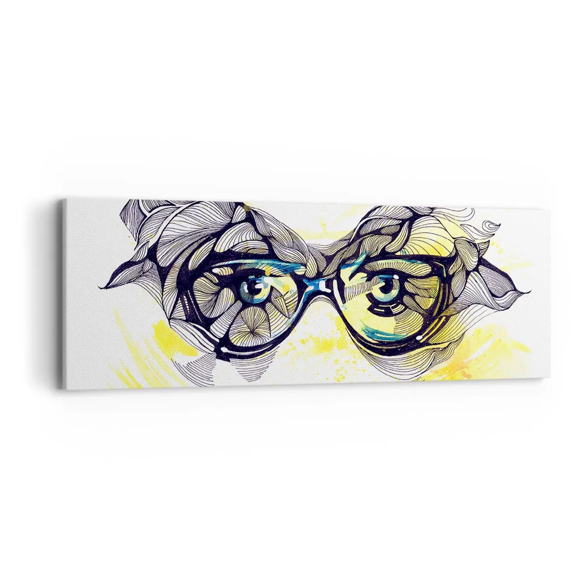Impression sur toile - Image sur toile - À travers des lunettes bleues - 90x30 cm