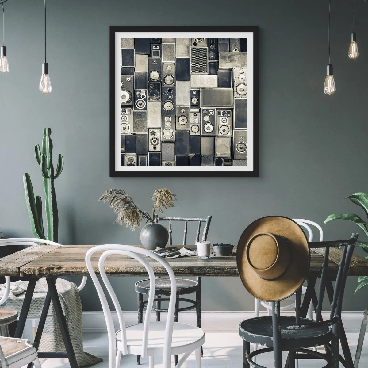 Affiche dans un cadre noir - Poster - Tout va bien - 60x60 cm