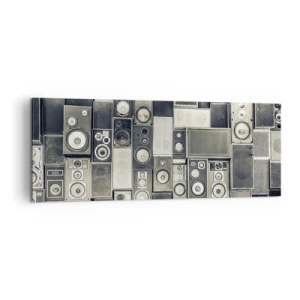 Impression sur toile - Image sur toile - Collection d'enceintes de style rétro - 140x50cm - Tout va bien - Décoration murale moderne pour le salon et la chambre ARTTOR