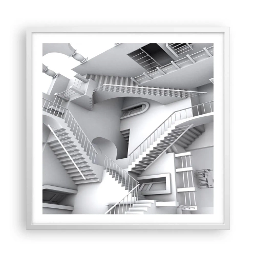 Affiche dans un cadre blanc - Poster - Paradoxes spatiaux - 60x60 cm