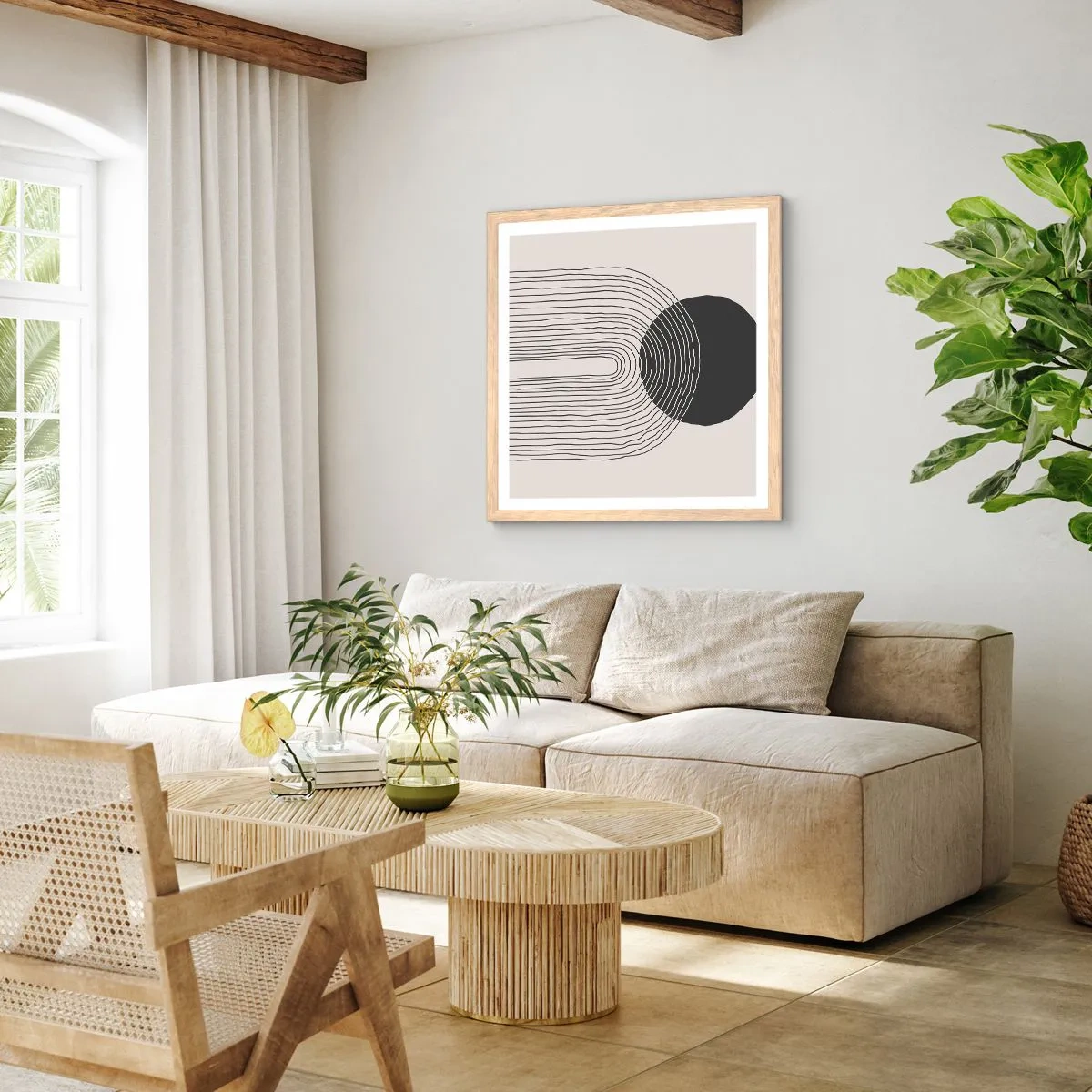 Affiche dans un chêne clair - Poster - Tremblement et confiance - 50x50 cm