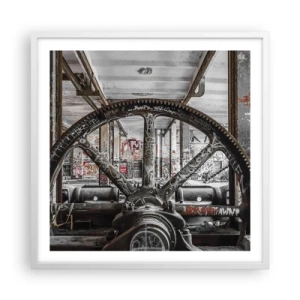 Affiche dans un cadre blanc - Poster - Vie secrète d'une usine - 60x60 cm