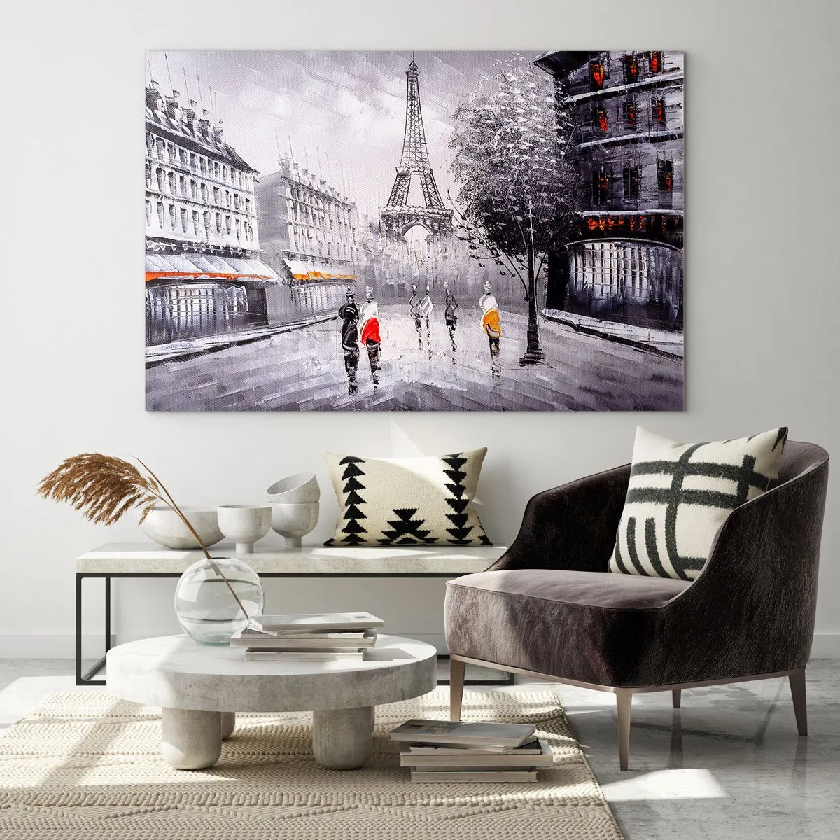 Impression sur verre - Image sur verre - Une balade parisienne - 100x70cm - Balade parisienne - Décoration murale moderne pour le salon et la chambre ARTTOR