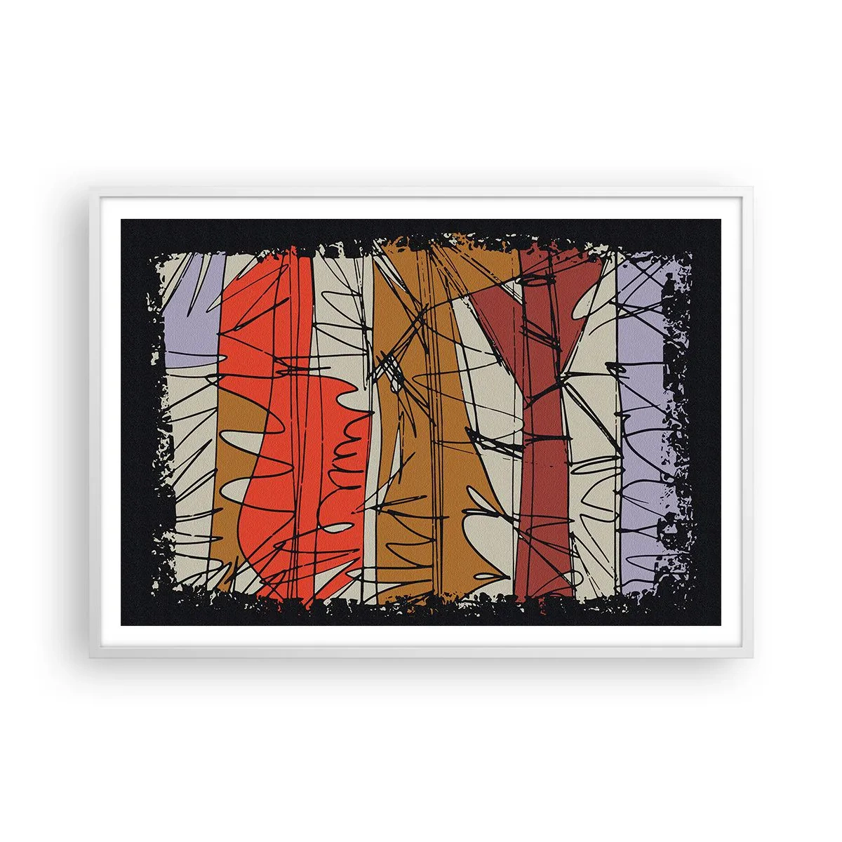 Affiche dans un cadre blanc - Poster - Composition spontanée - 100x70 cm