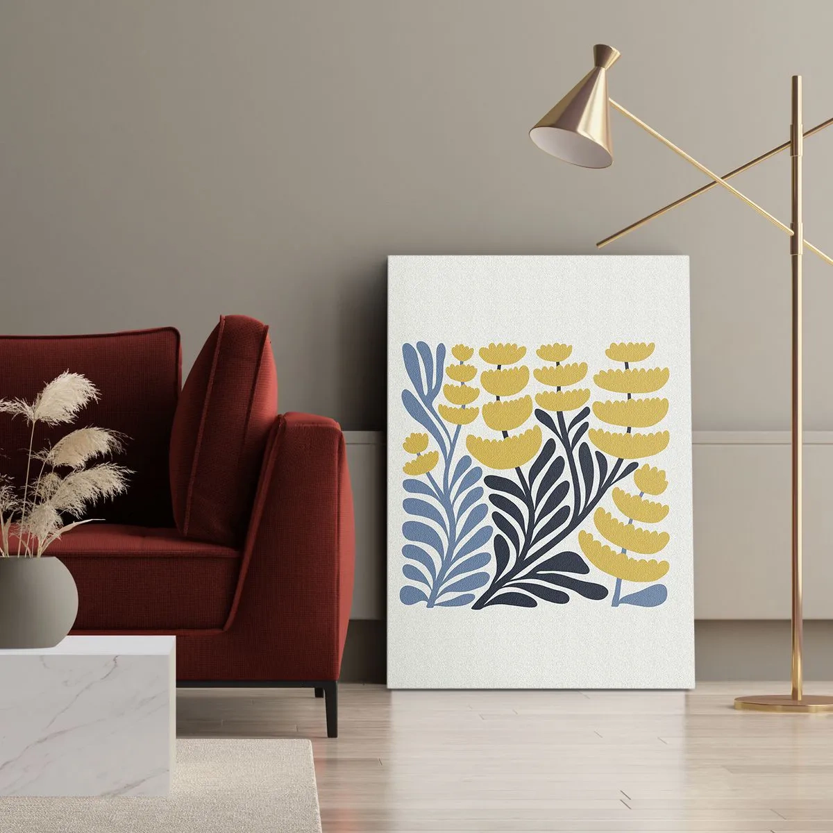 Impression sur toile - Image sur toile - Parterre de fleurs ensoleillé - 65x120 cm