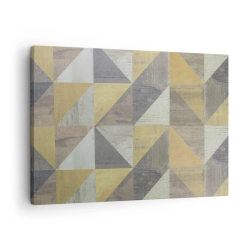 Impression sur toile - Image sur toile - Composition géométrique de triangles aux tons terreux - 70x50cm - Suivant l'angle du triangle - Décoration murale moderne pour le salon et la chambre ARTTOR
