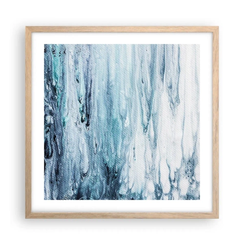 Affiche dans un chêne clair - Poster - Une glace bleue - 50x50 cm