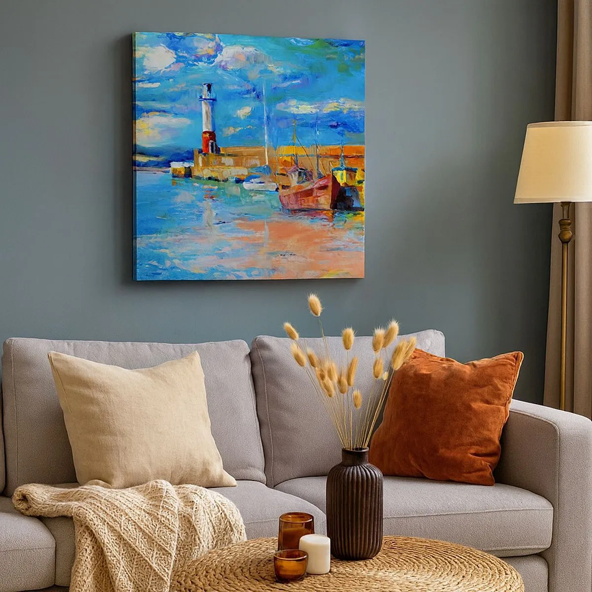 Impression sur toile - Image sur toile - Un après-midi dans la baie arc-en-ciel - 30x30 cm