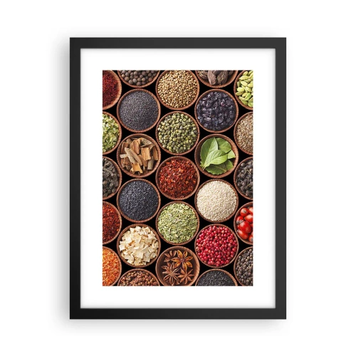 Affiche dans un cadre noir - Poster - Toutes les saveurs du monde - 30x40 cm