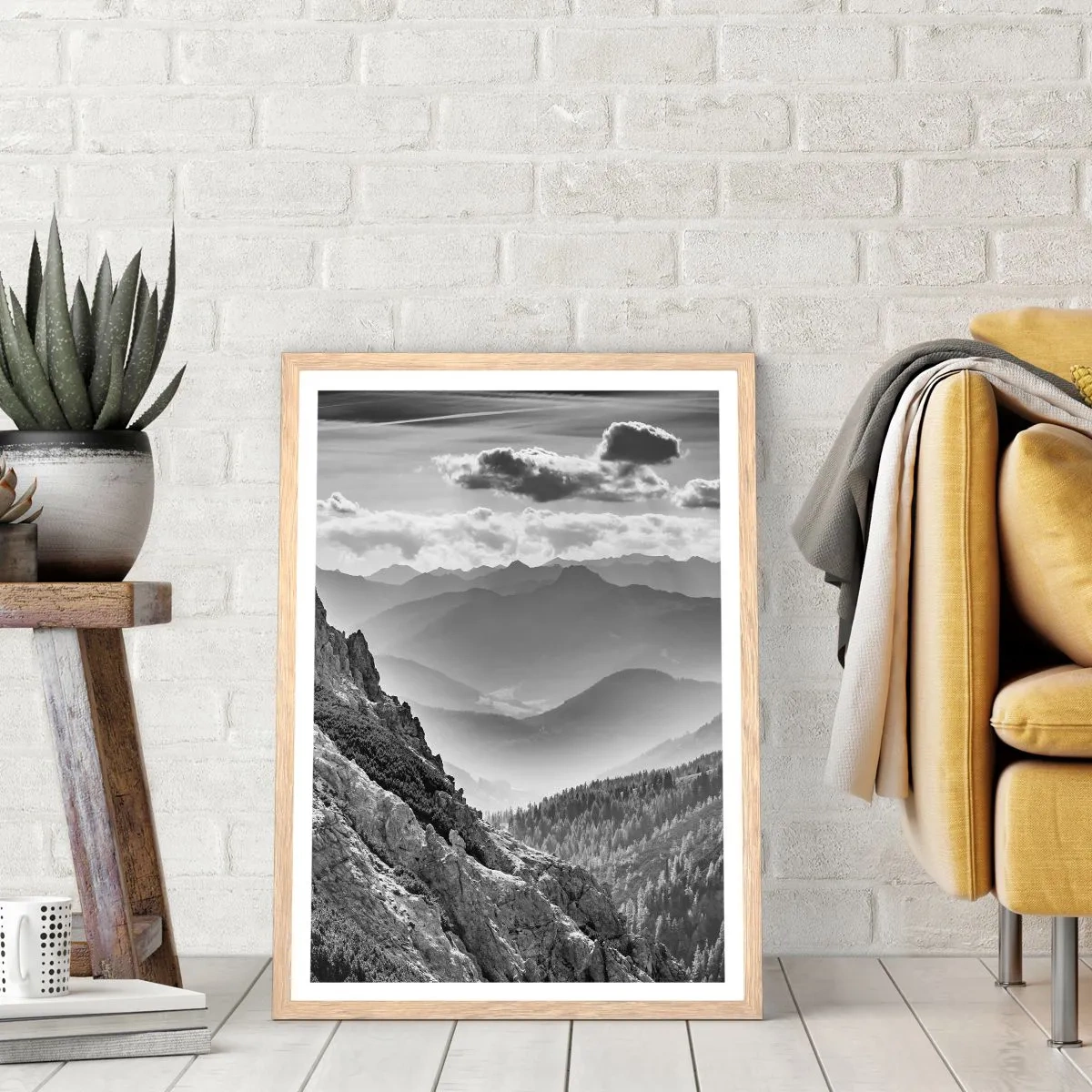 Affiche dans un chêne clair - Poster - Jusqu'à l'horizon - 50x70 cm