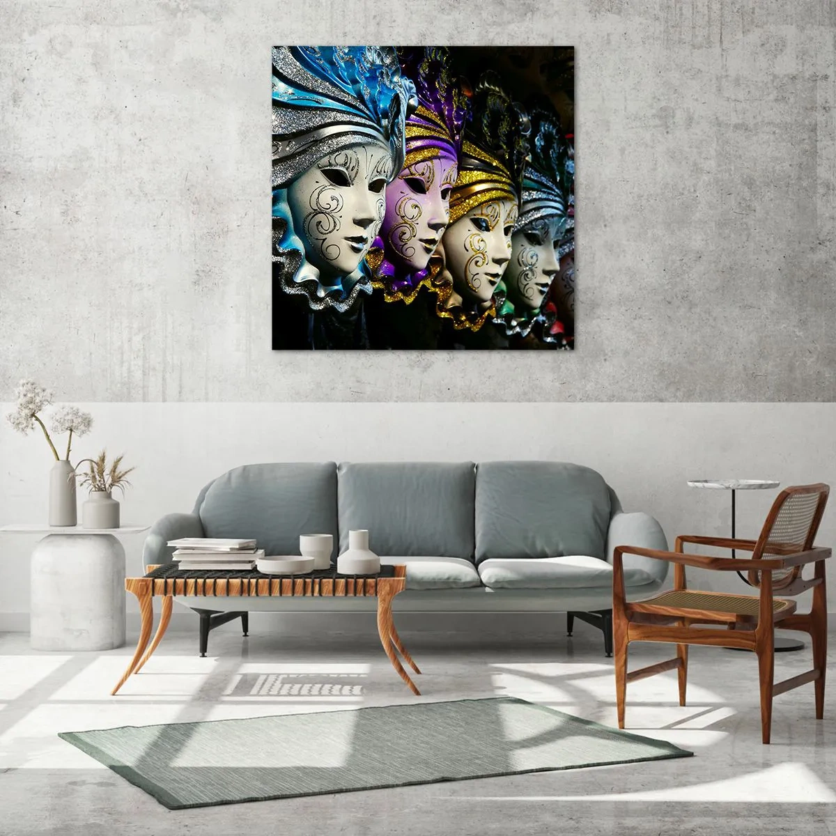 Impression sur verre - Image sur verre - Mystère en or et argent - 60x60 cm