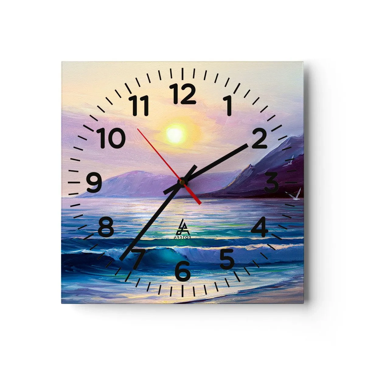 Horloge murale - Pendule murale - Cristal d'eau et d'air - 30x30 cm