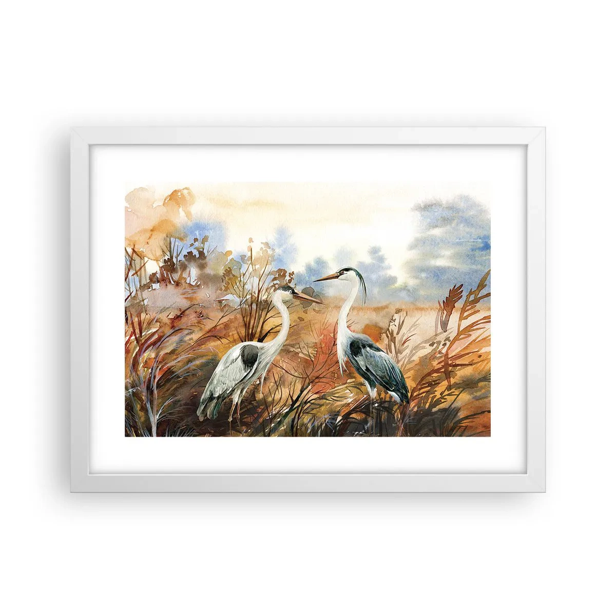 Affiche dans un cadre blanc - Poster - Jusqu'où en automne ? - 40x30 cm