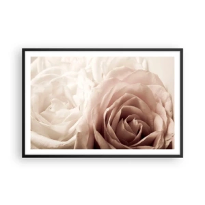 Affiche dans un cadre noir - Poster - Au coeur d'ue la rose - 91x61 cm