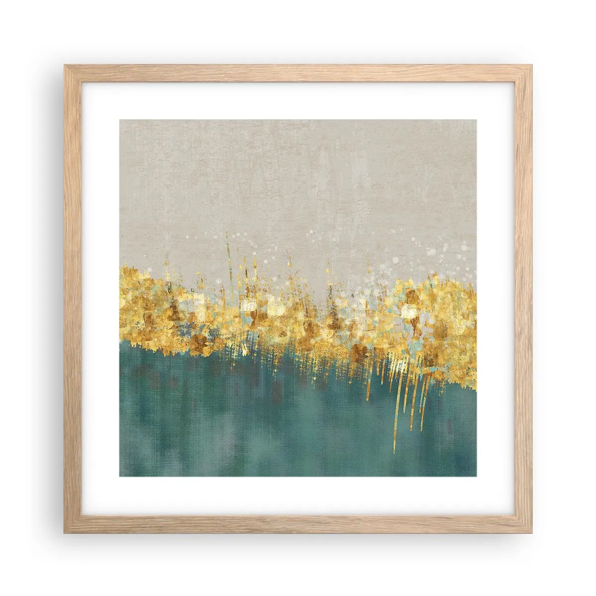 Affiche dans un chêne clair - Poster - La frontière dorée - 40x40 cm
