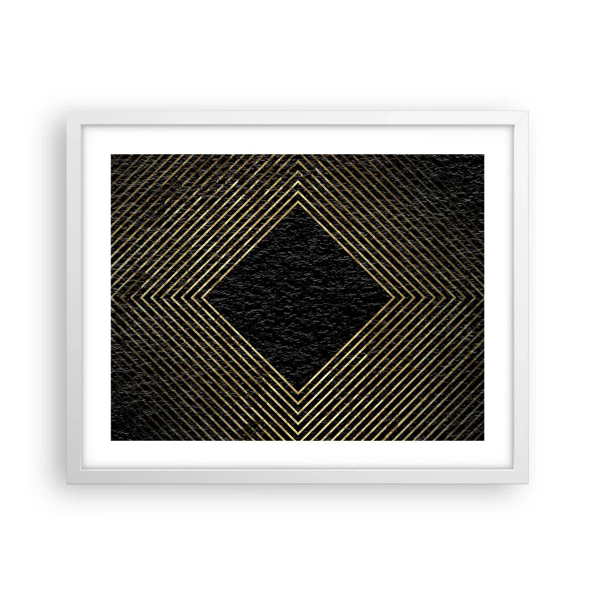 Affiche dans un cadre blanc - Poster - Géométrie dans un style glamour - 50x40 cm