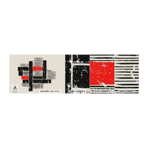 Échantillon de Papier Peint Autocollant Deluxe Sticker - En rouge et noir - Abstraction, Art moderne, Industriel - 100x30 cm