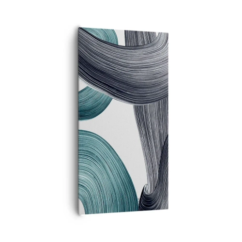 Impression sur toile - Image sur toile - Sentiers émeraude et noirs - 65x120 cm