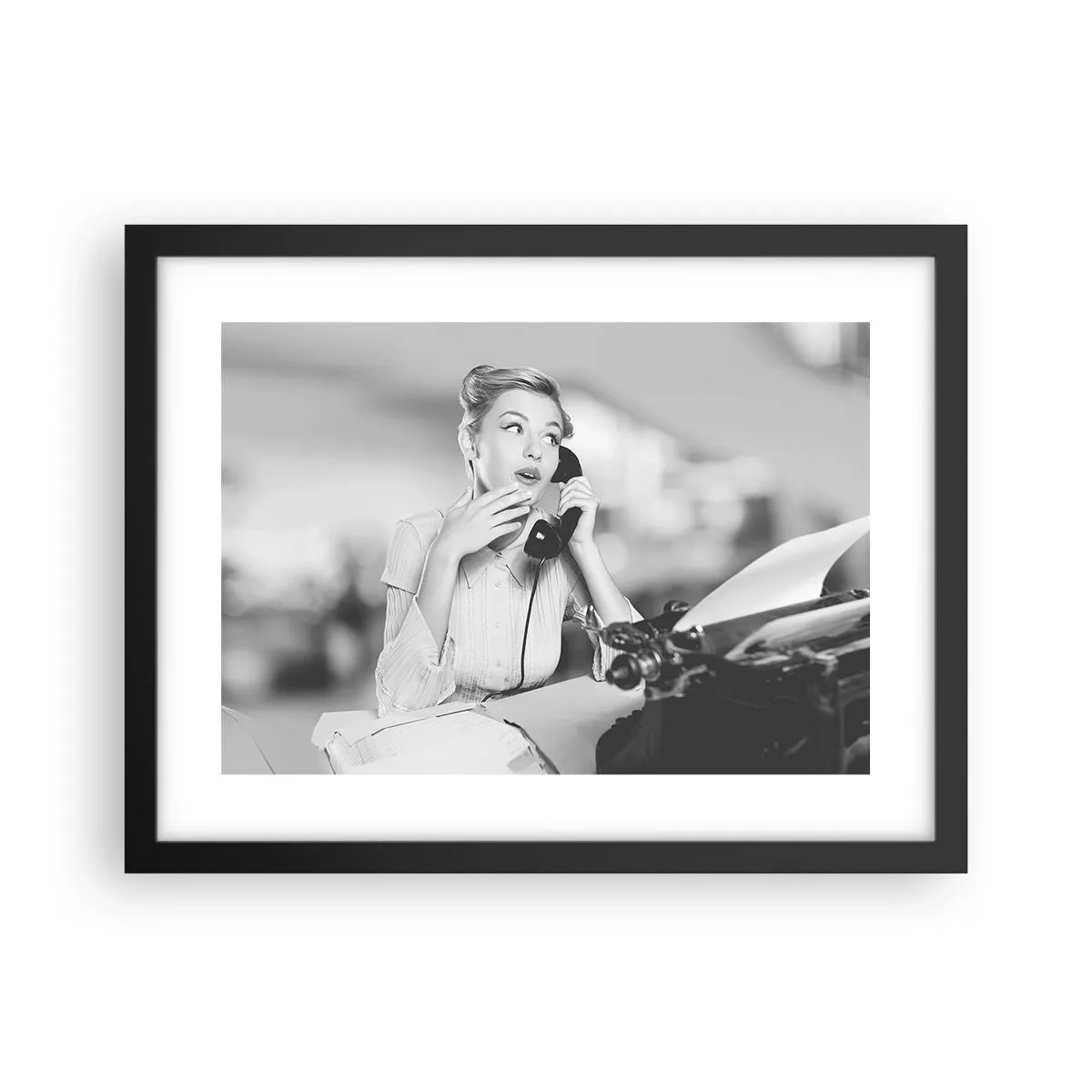 Affiche dans un cadre noir - Poster - Hello! Ici les années 50 - 40x30 cm