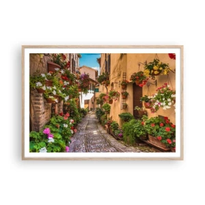 Affiche dans un chêne clair - Poster - Ruelle italienne - 100x70 cm