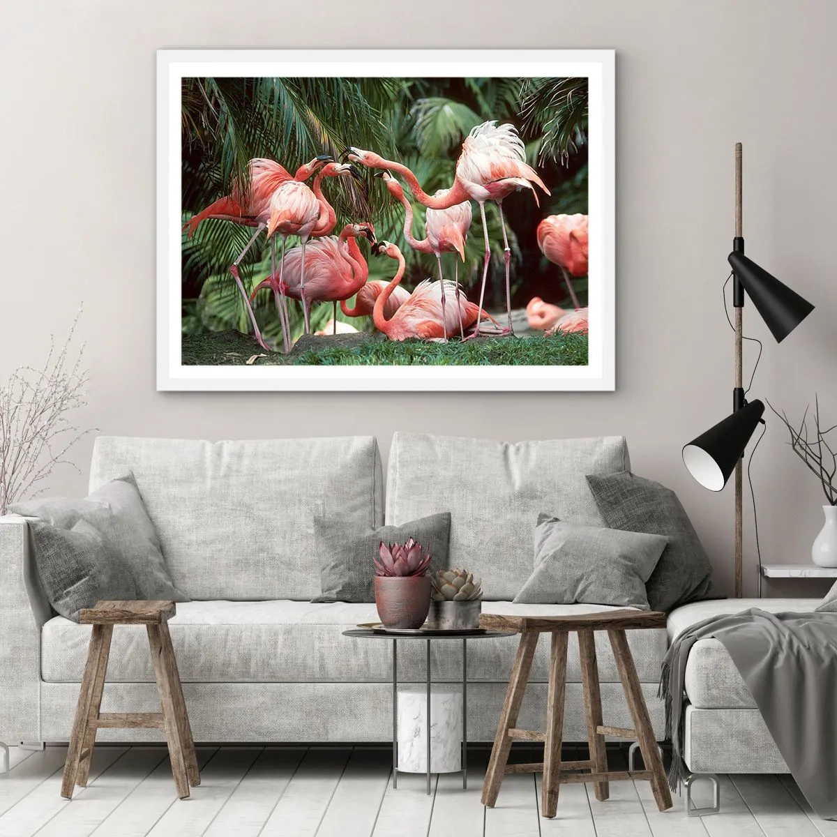 Affiche dans un cadre blanc - Poster - Potins d'après-midi - 100x70 cm