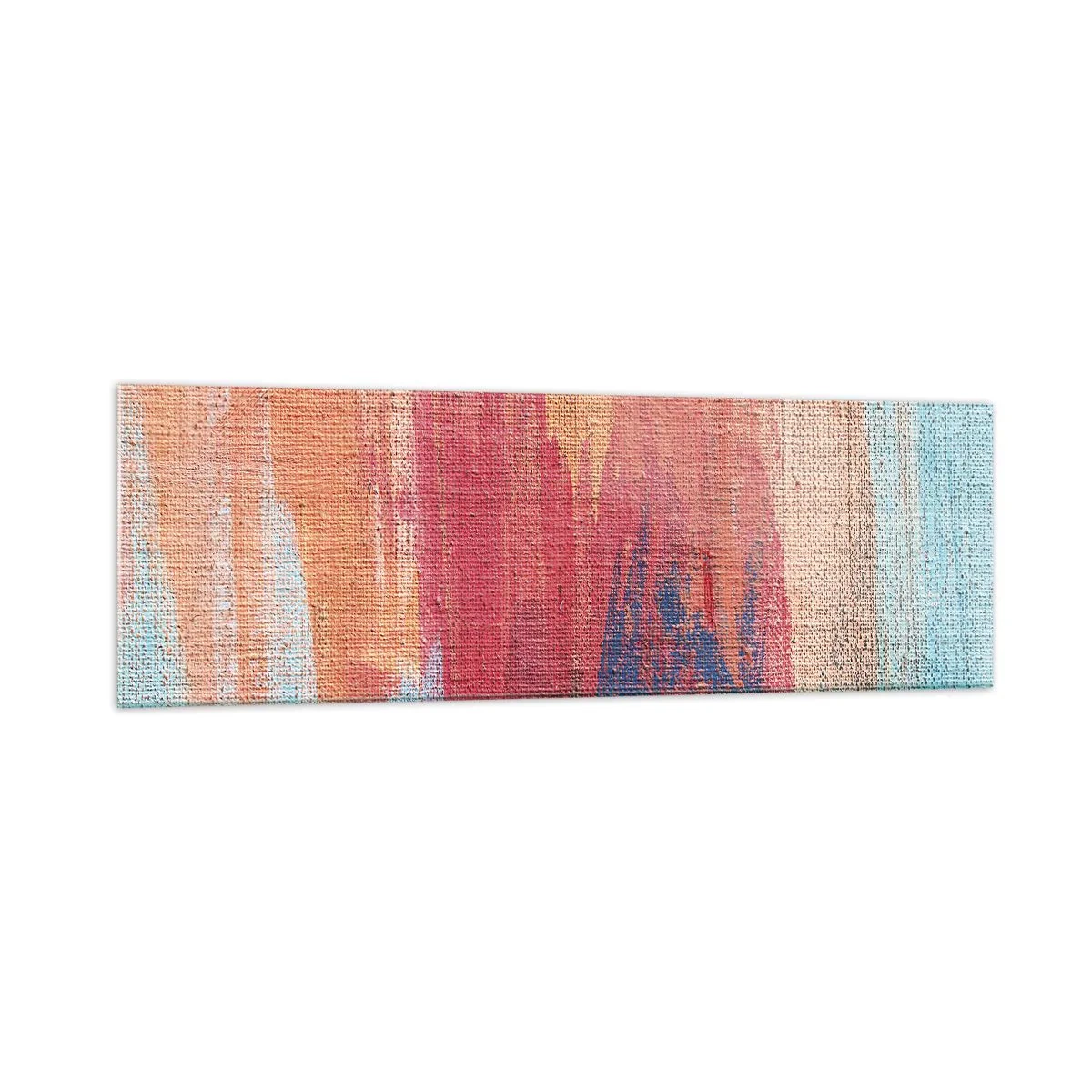 Impression sur verre - Image sur verre - Coups de pinceau abstraits et colorés - 160x50cm - Ecoulement de l'arc-en ciel - Décoration murale moderne pour le salon et la chambre ARTTOR