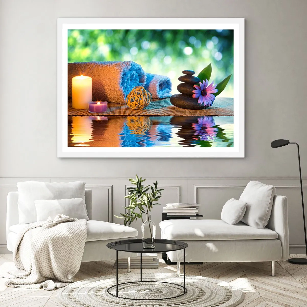 Affiche dans un cadre blanc - Poster - Temps pour le corps - 70x50 cm